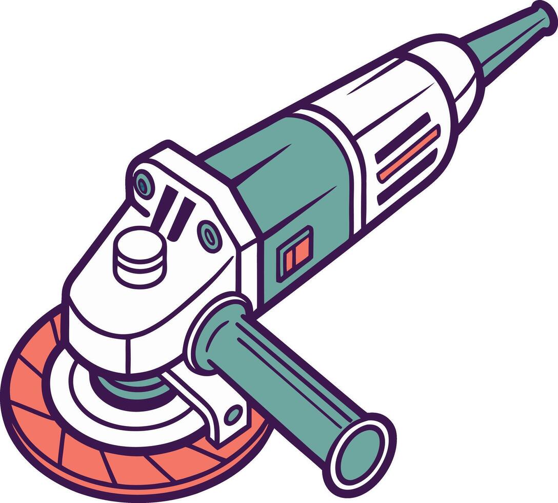 Heavy Duty Angle Grinder in Action Available on EPS File vector