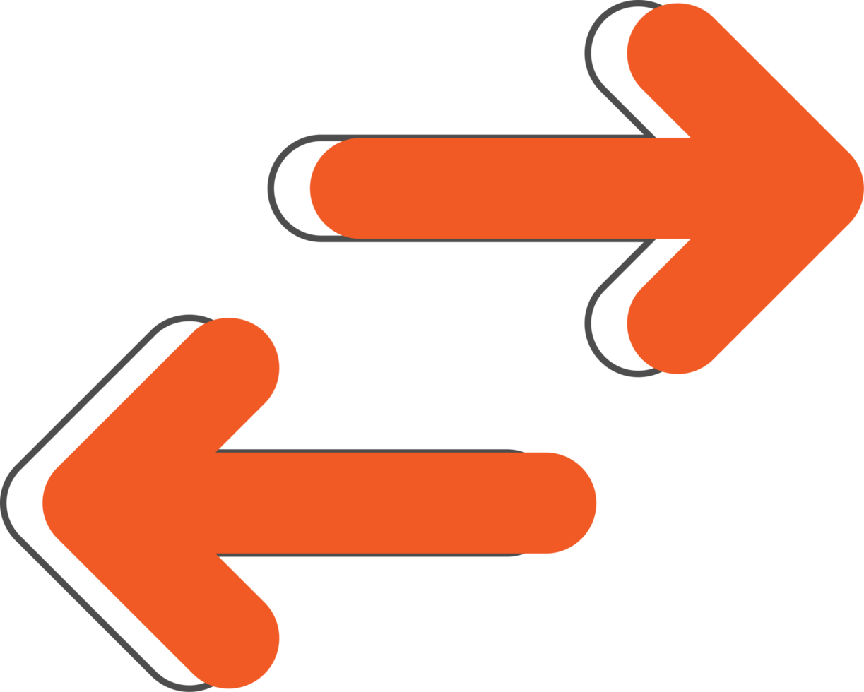 two Orange arrow shape png