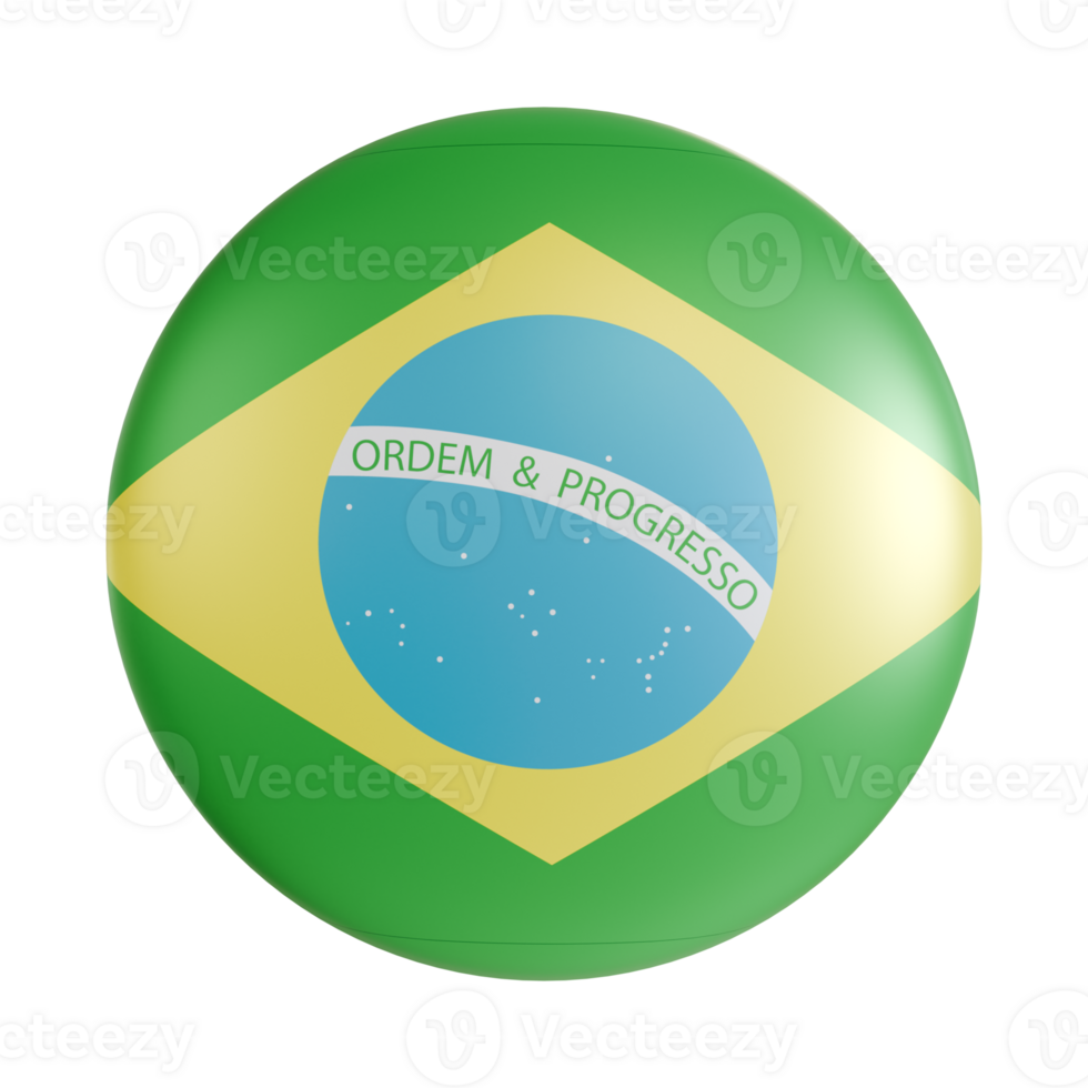 Brazil flag 3d circle icon. png