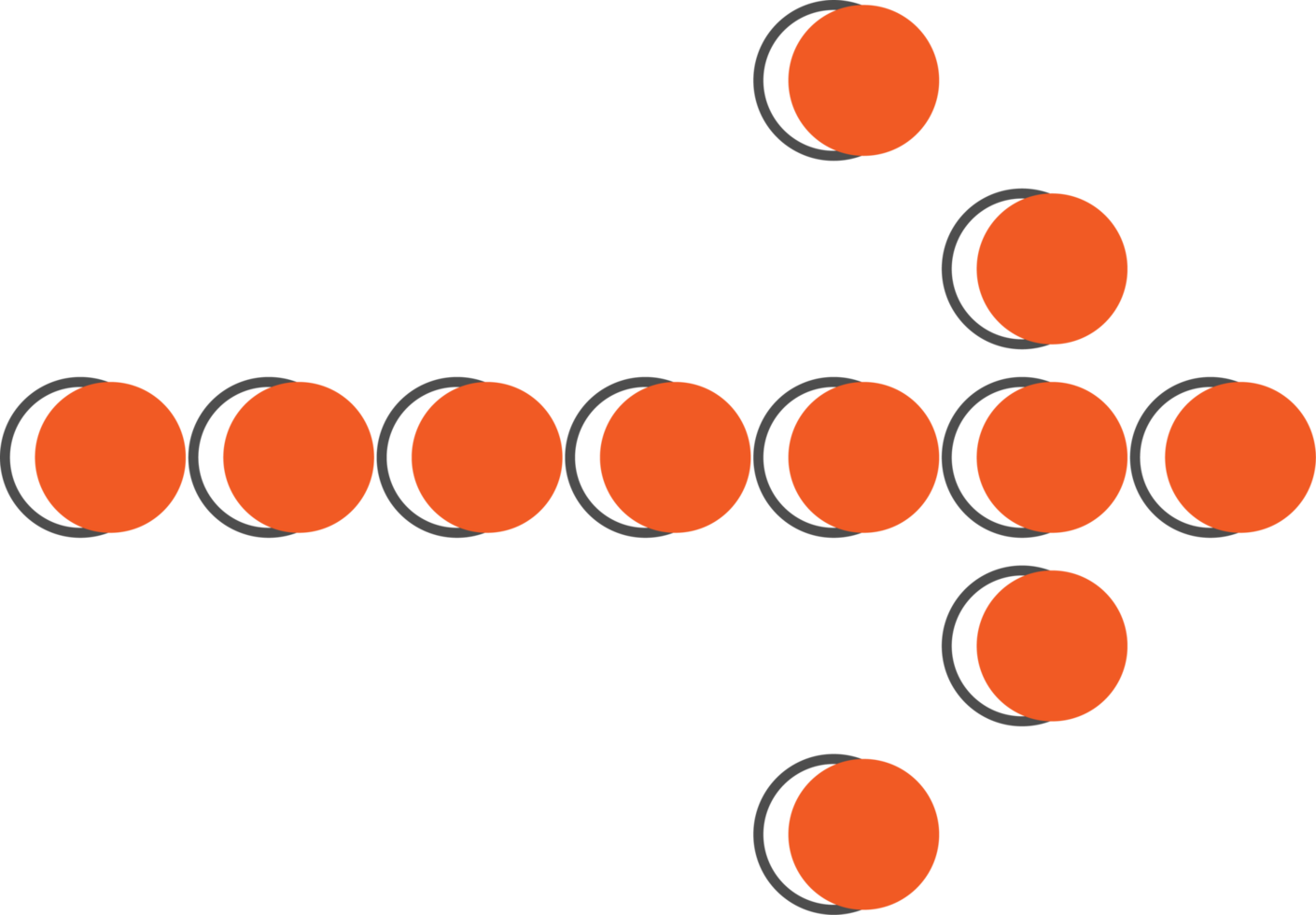 Orange arrow shape with point png