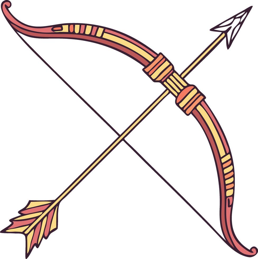 Broken Archery Bow on the Ground Available on EPS File vector