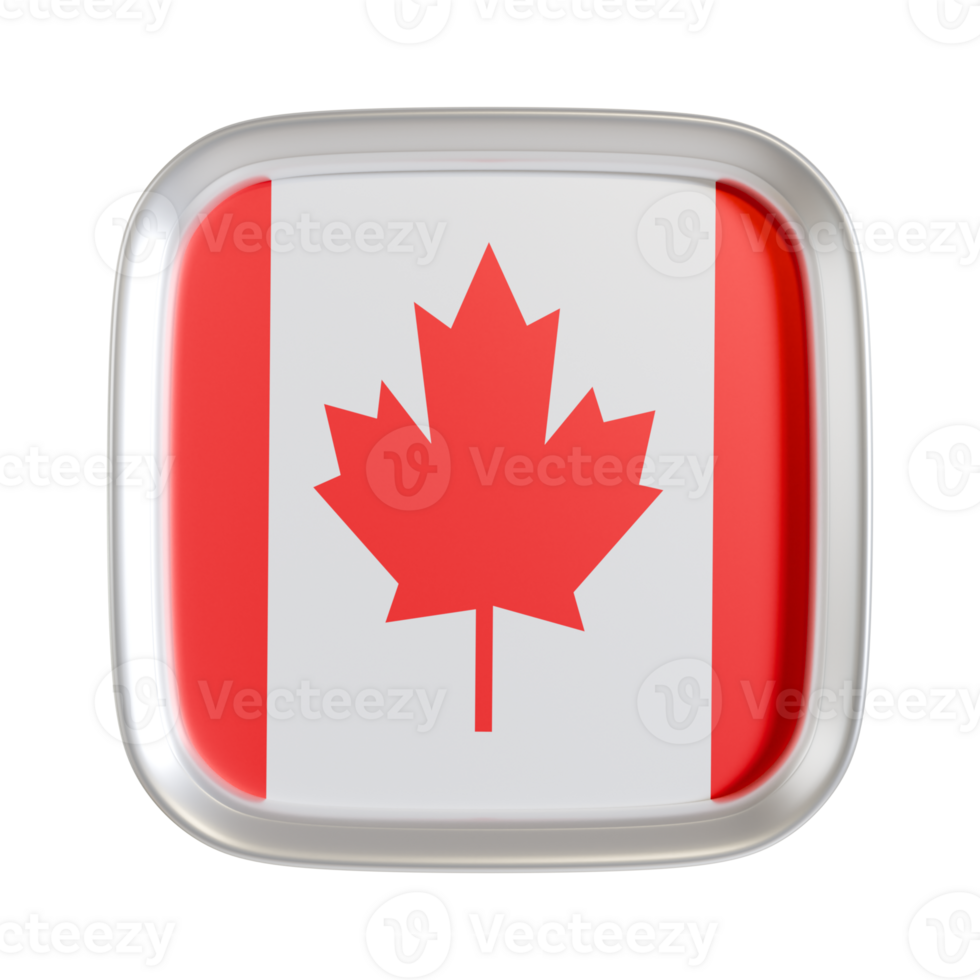 Canada flag 3d square icon. png