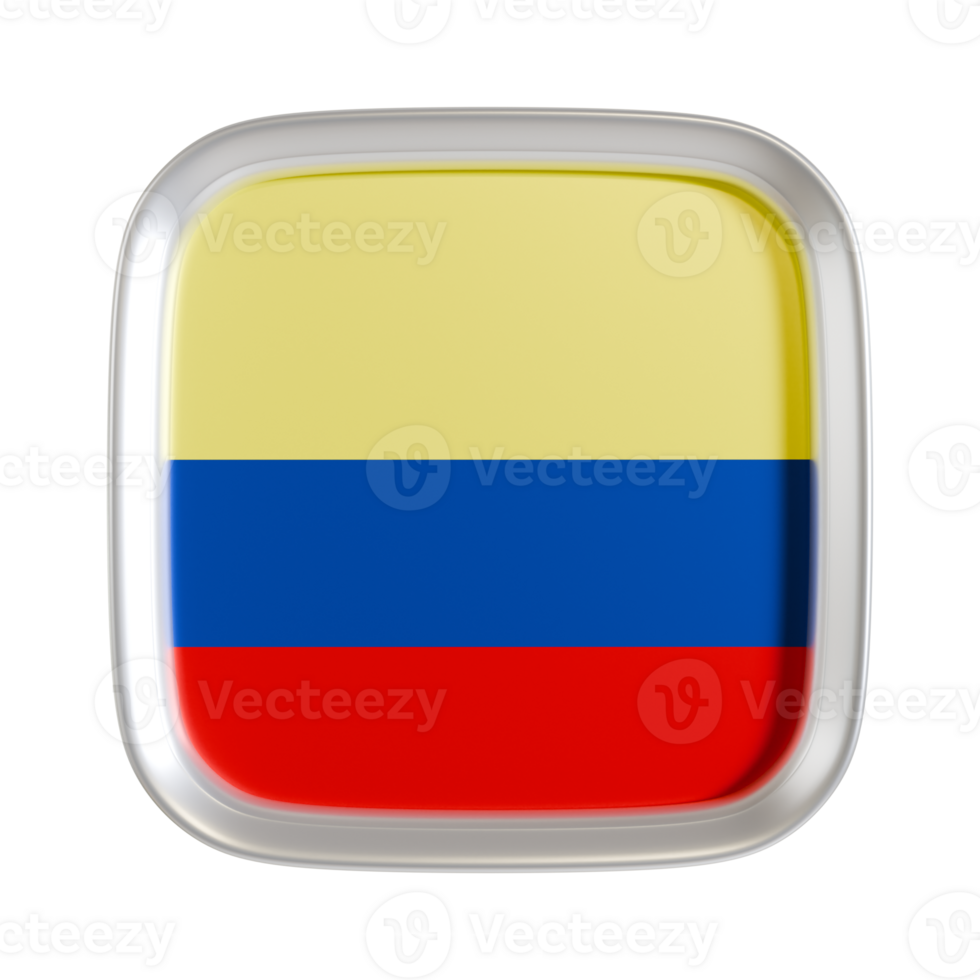 Colombia flag 3d square icon. png