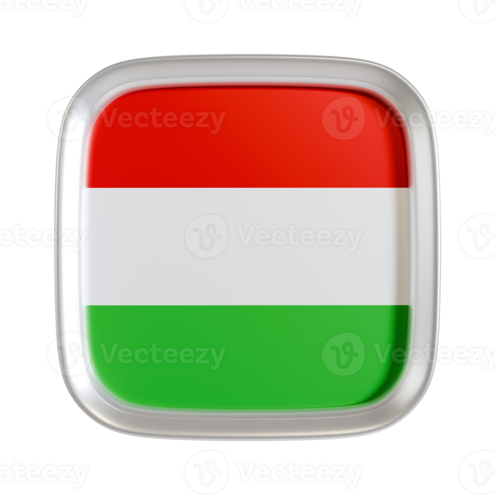 Hungary flag 3d square icon. png