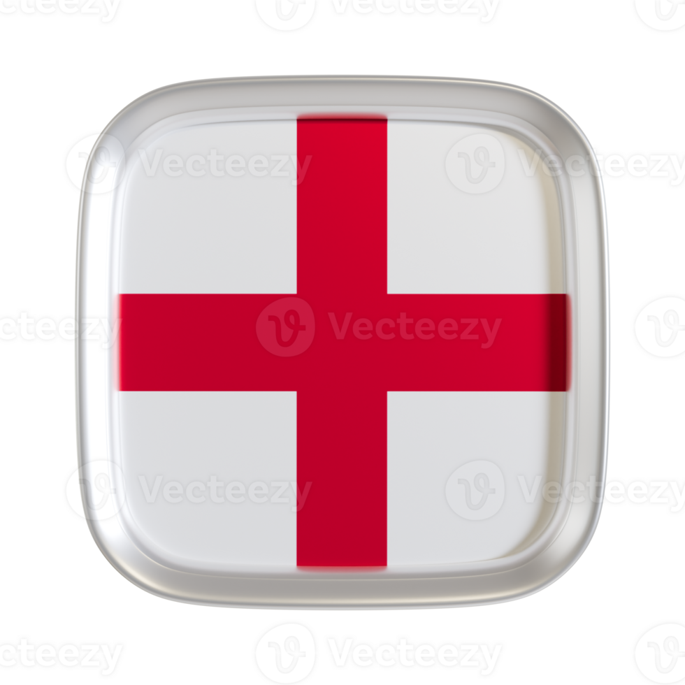 England flag 3d square icon. png