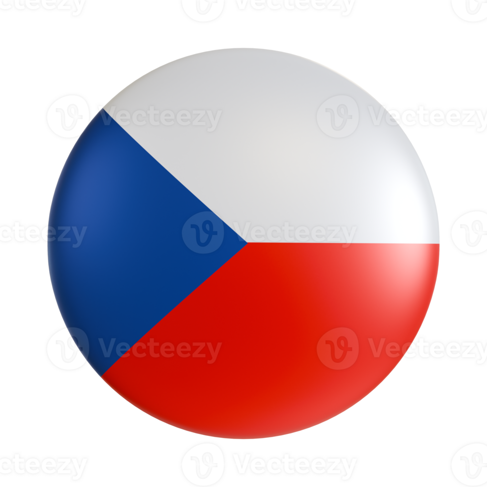 Czech flag 3d circle icon. png