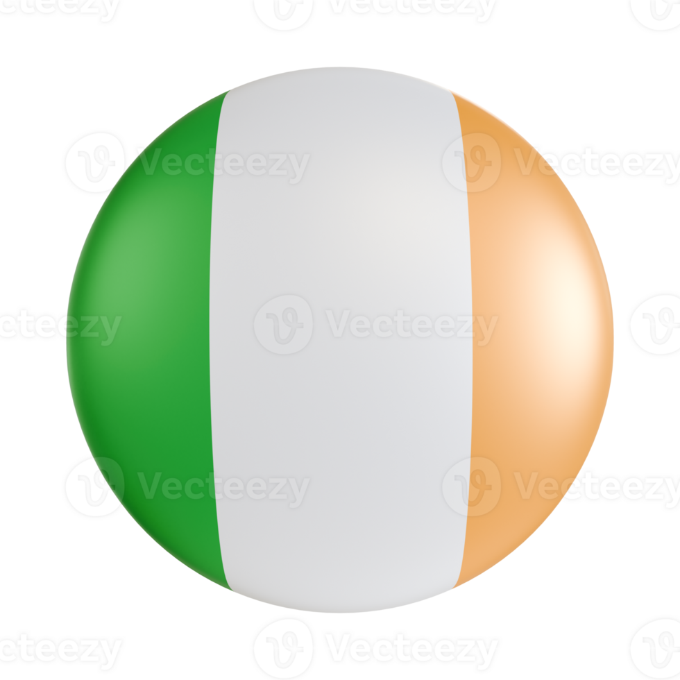 Ireland flag 3d circle icon. png