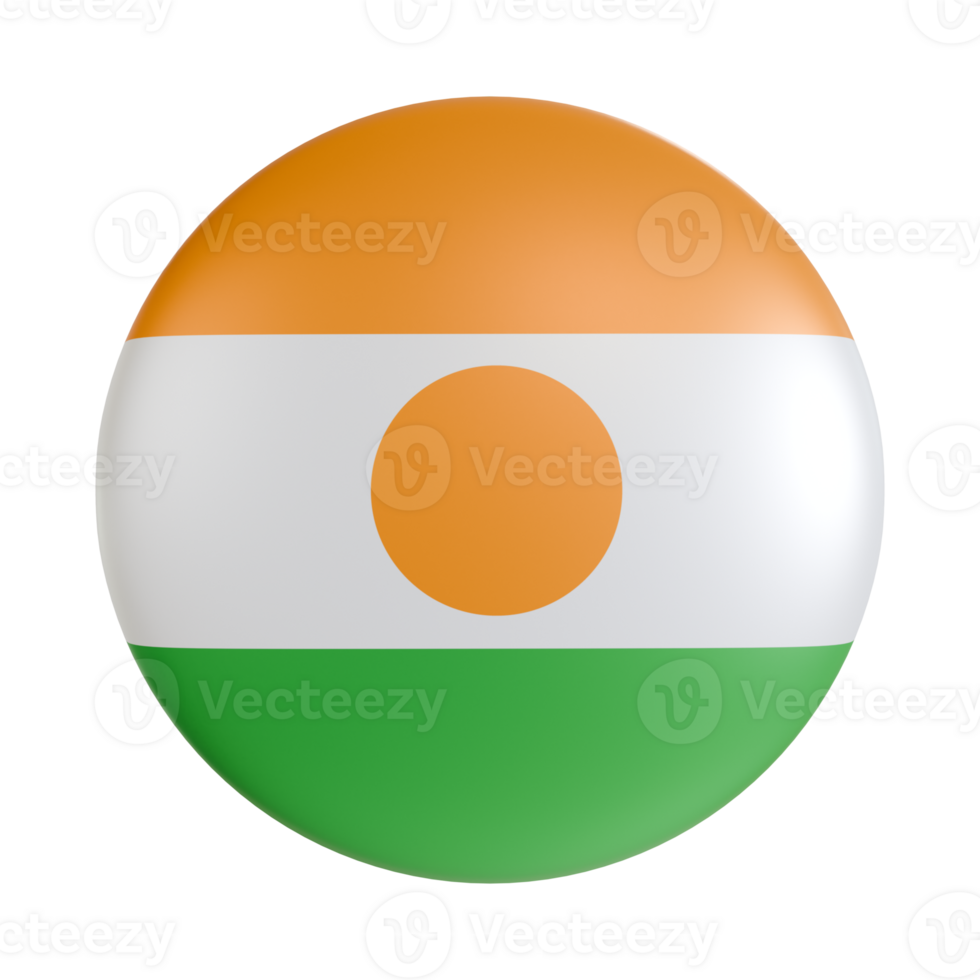 Niger flag 3d circle icon. png