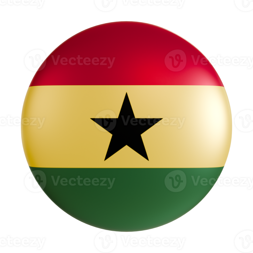 Ghana flag 3d circle icon. png