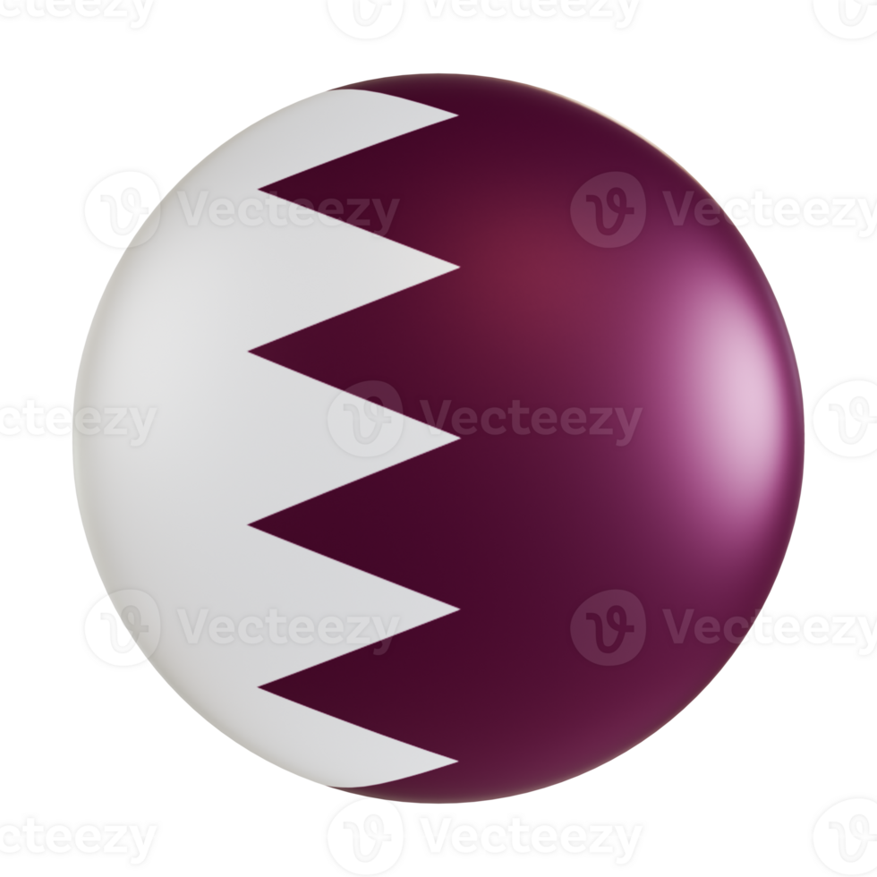 Qatar flag 3d circle icon. png