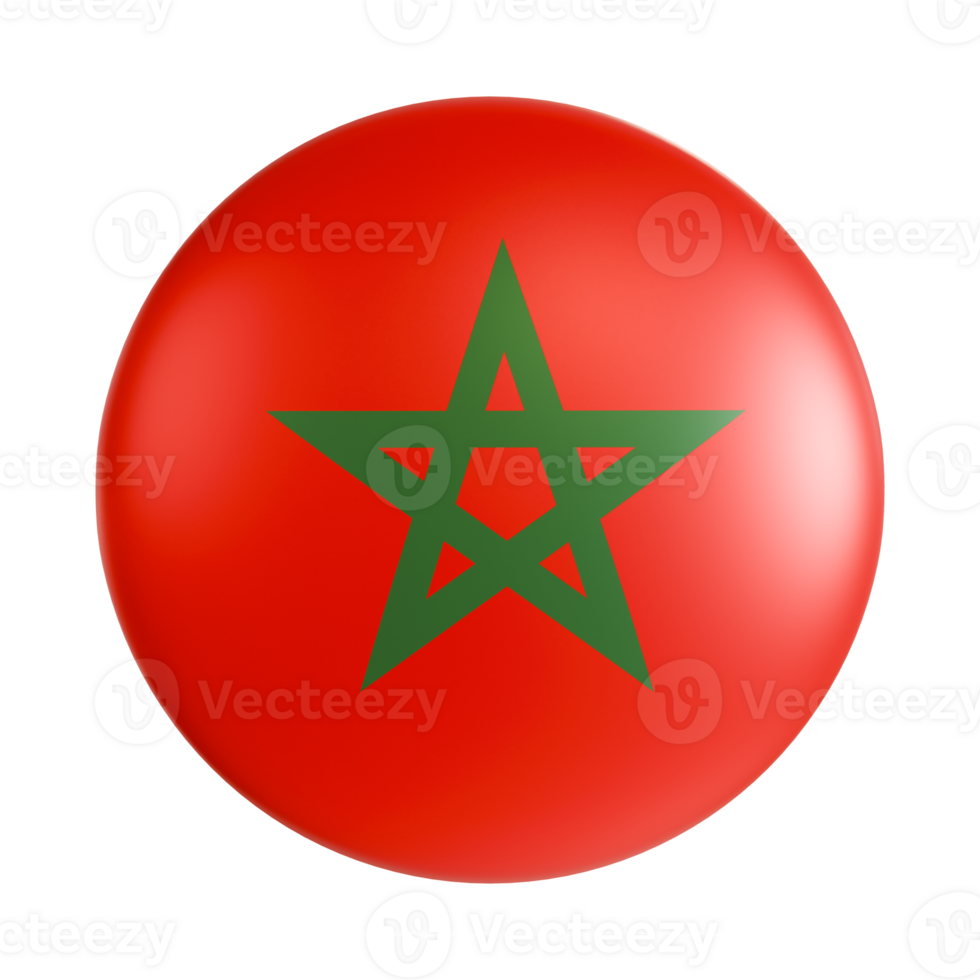 Morocco flag 3d circle icon. png