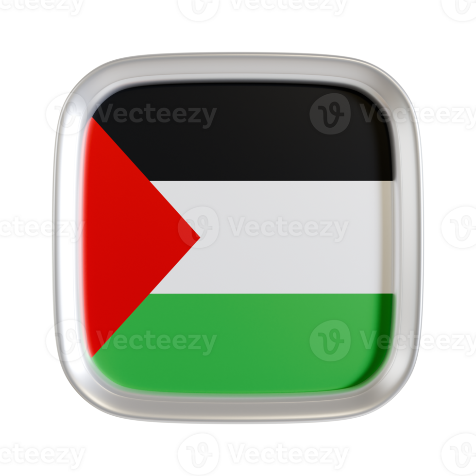 Palestine flag 3d square icon. png