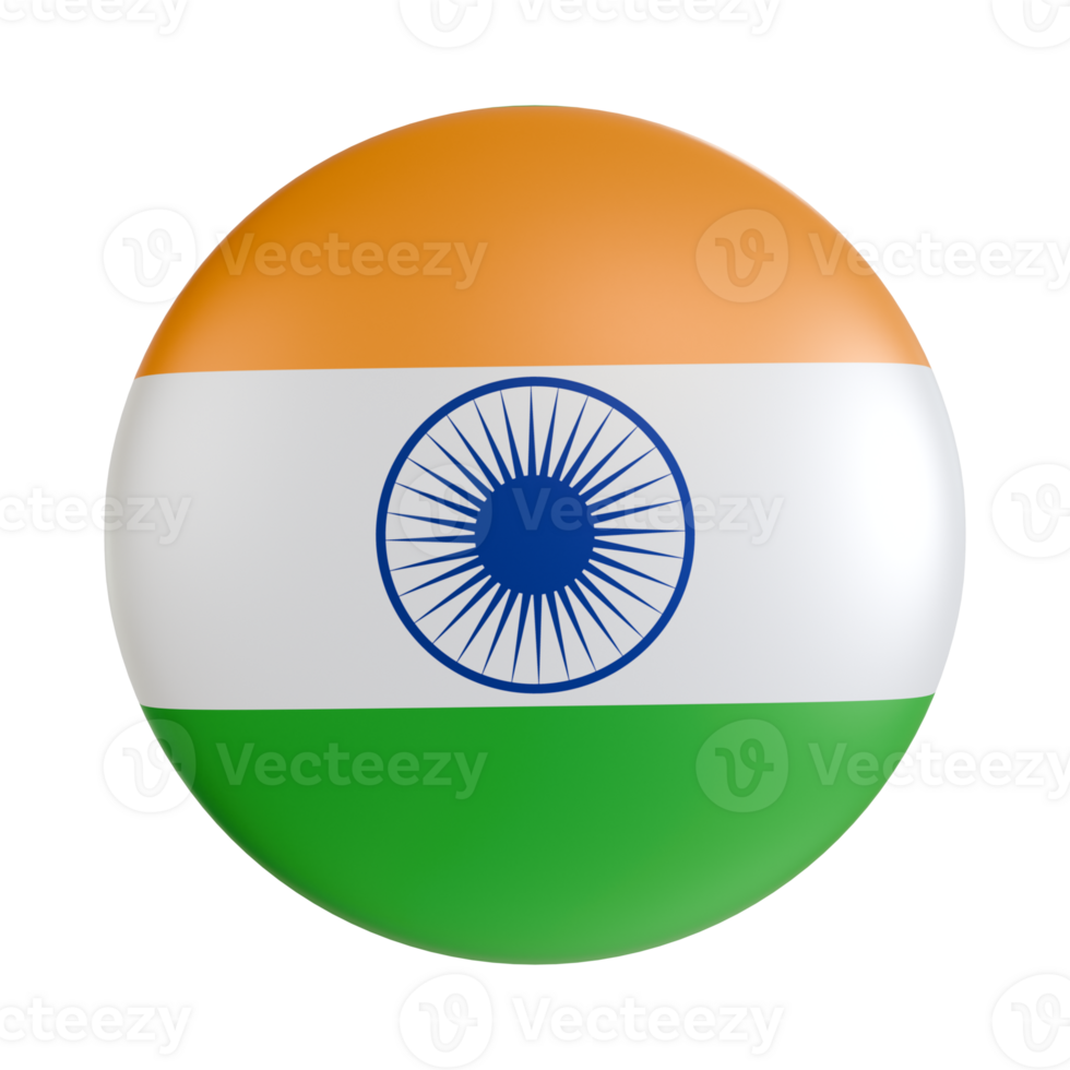 India flag 3d circle icon. png