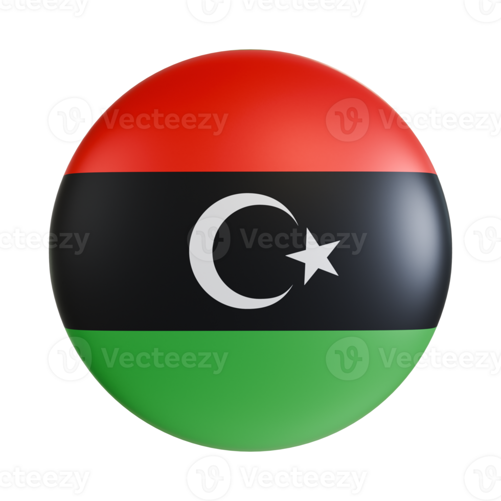 Libya flag 3d circle icon. png