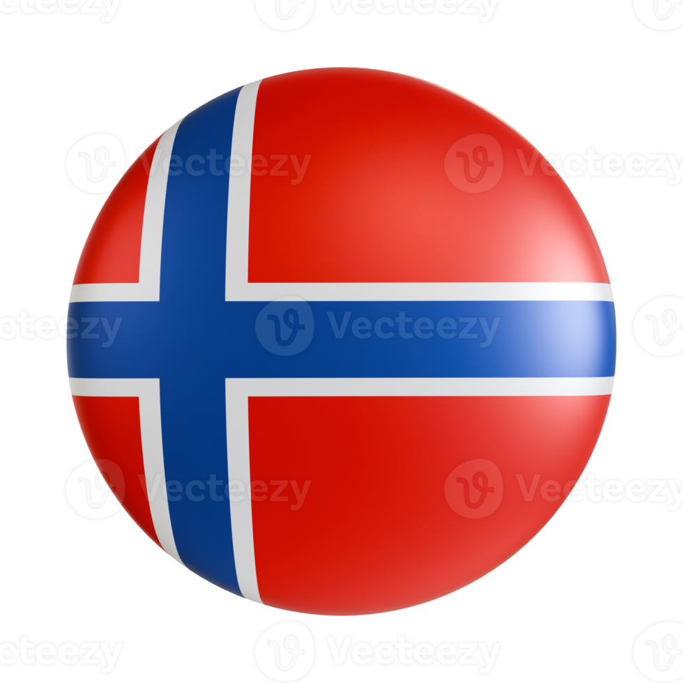Norway flag 3d circle icon. png