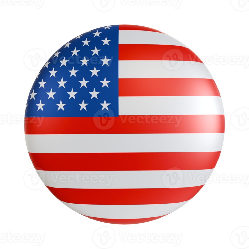 America flag 3d circle icon. png