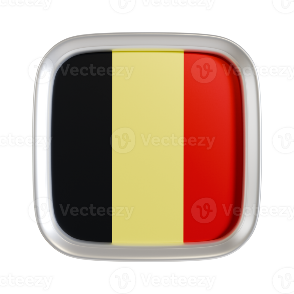 Belgium flag 3d square icon. png