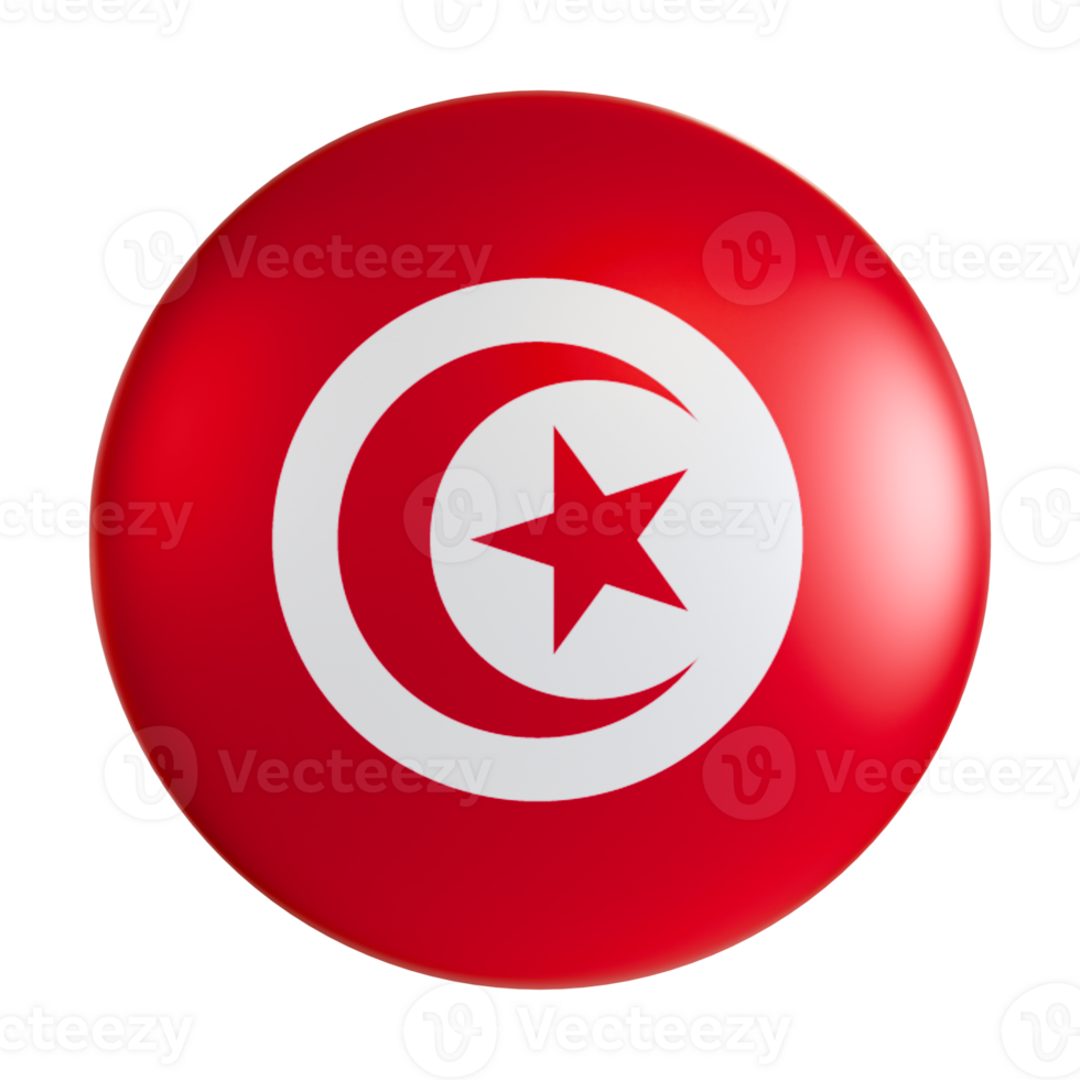 Tunisia flag 3d circle icon. png