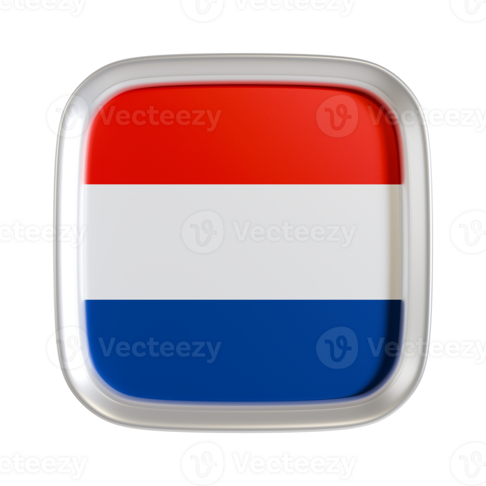 Netherlands flag 3d square icon. png