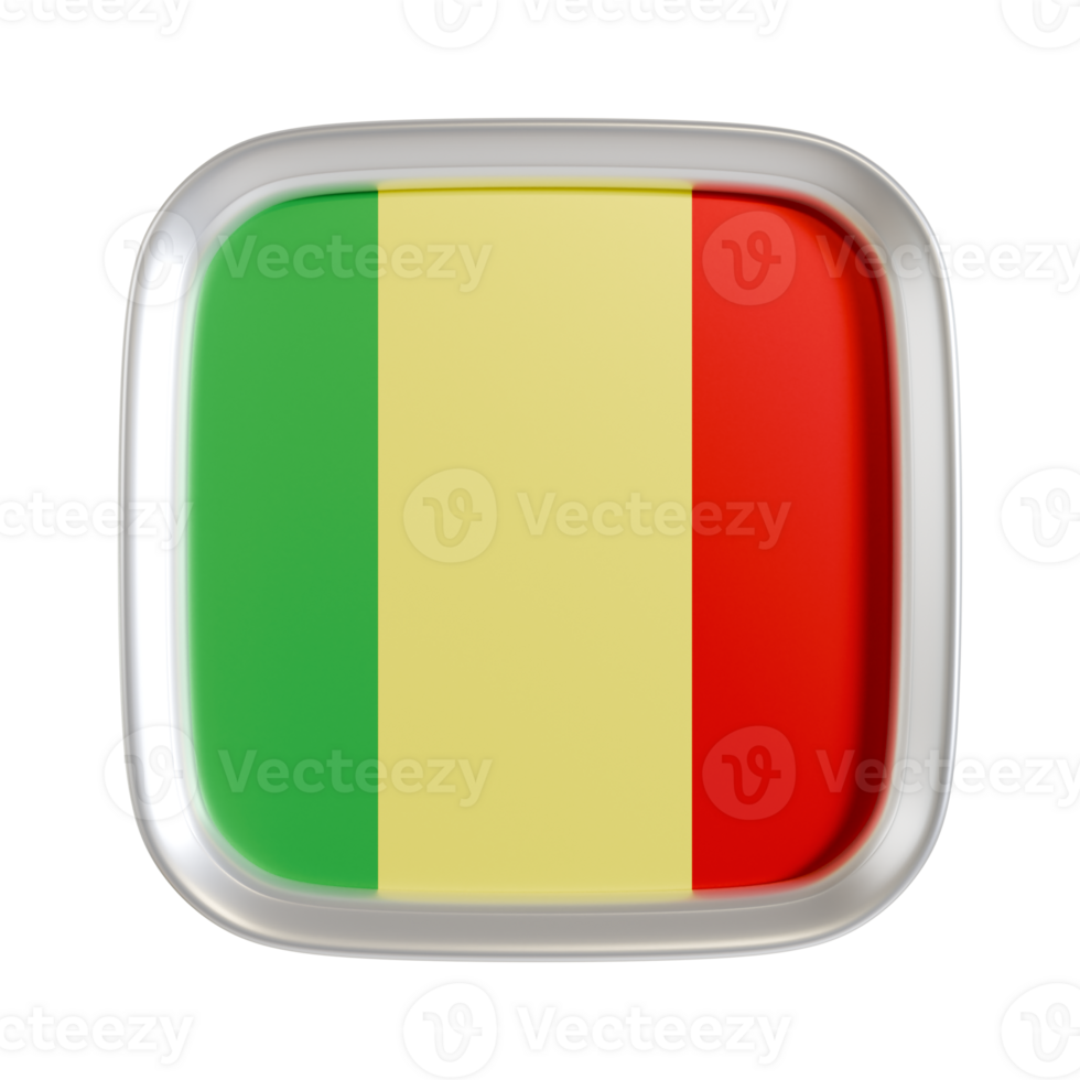 Mali flag 3d square icon. png