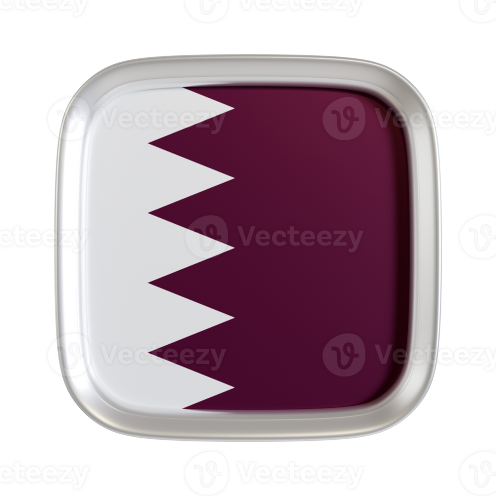 Qatar flag 3d square icon. png