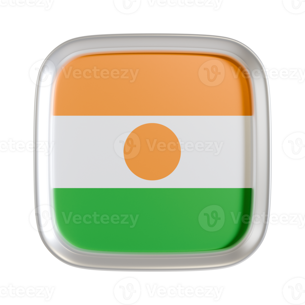 Niger flag 3d square icon. png