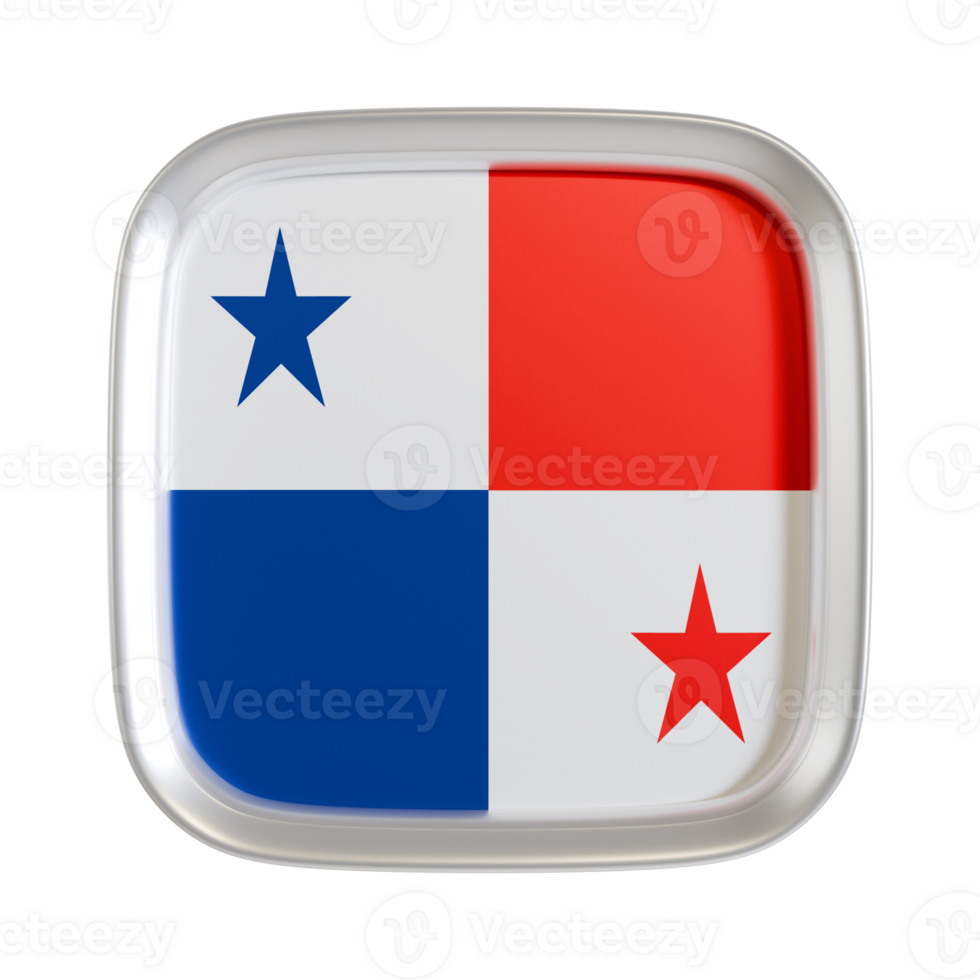 Panama flag 3d square icon. png