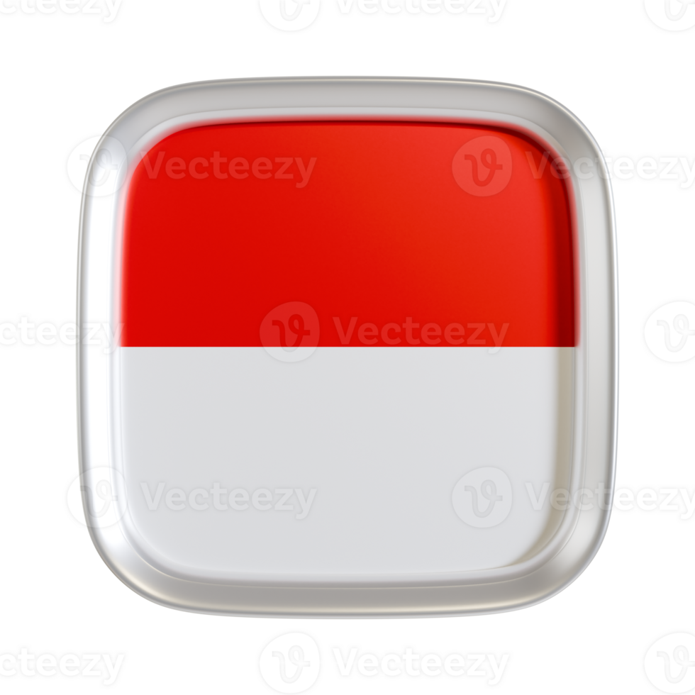 Monaco flag 3d square icon. png