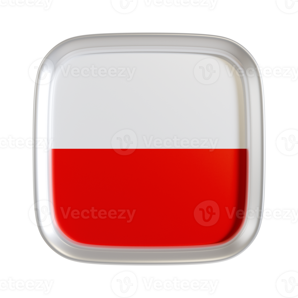Poland flag 3d square icon. png
