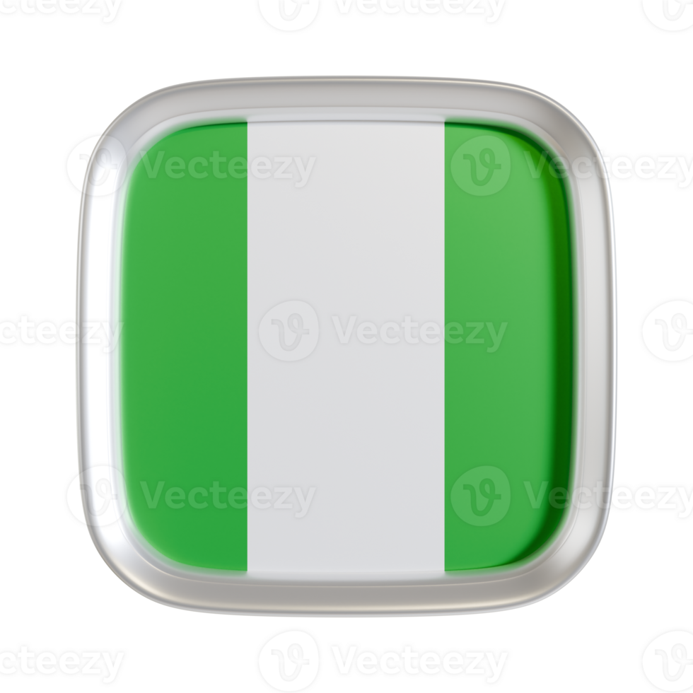 Nigeria flag 3d square icon. png