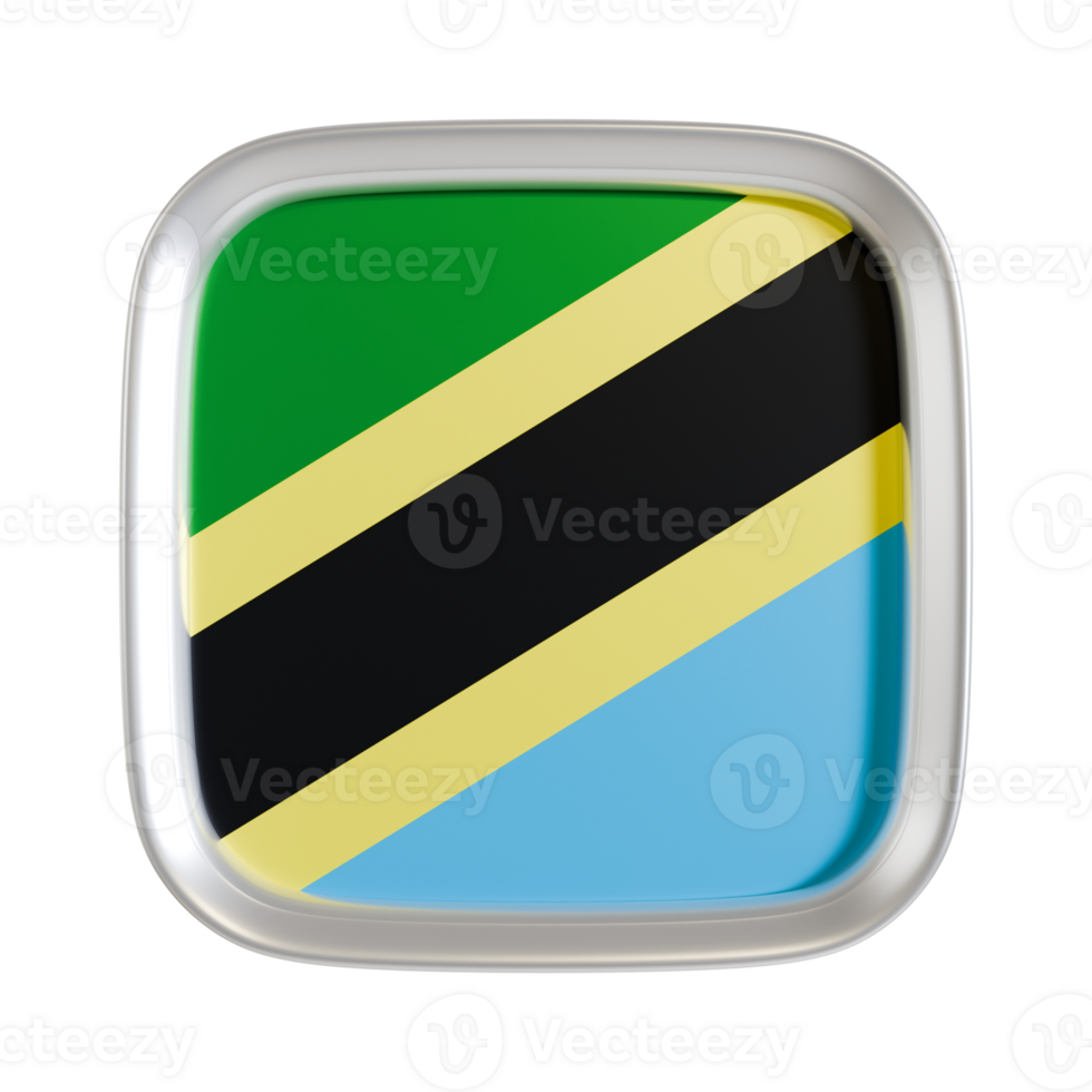 Tanzania flag 3d square icon. png