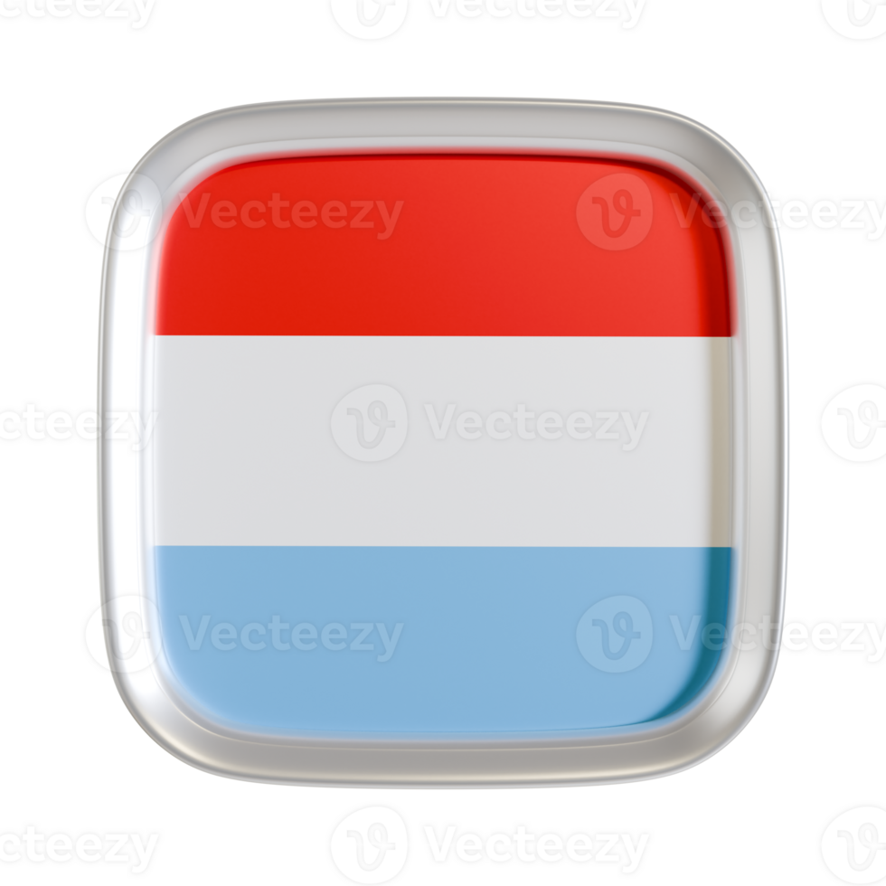 Luxenbourg flag 3d square icon. png