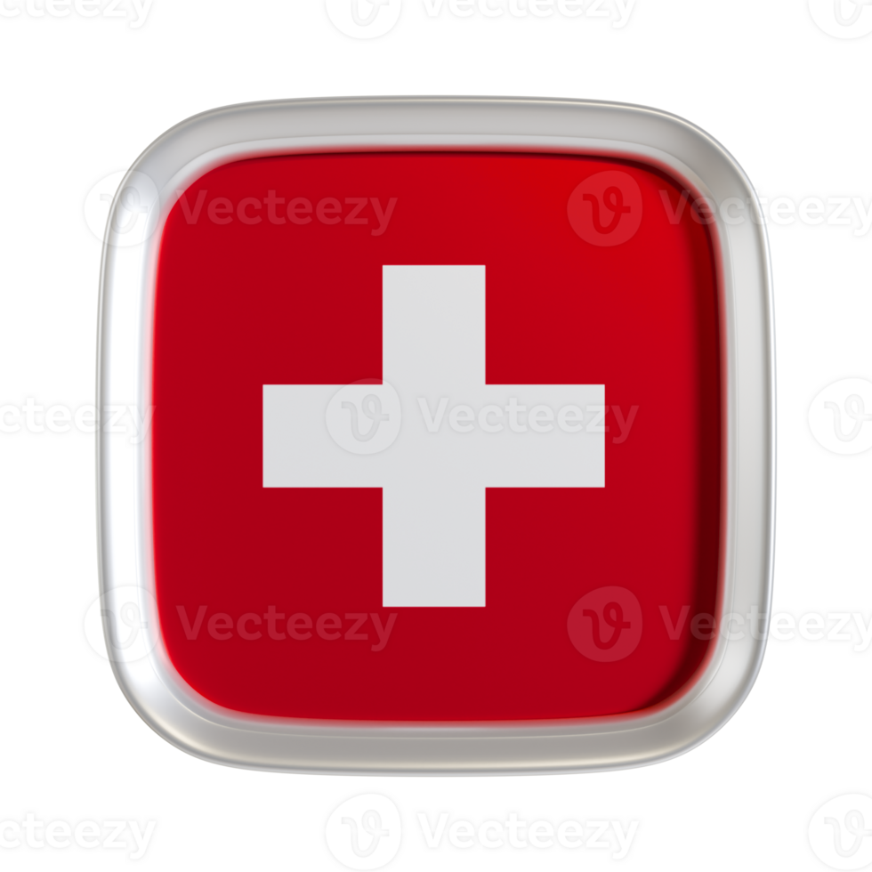 Switzerland flag 3d square icon. png