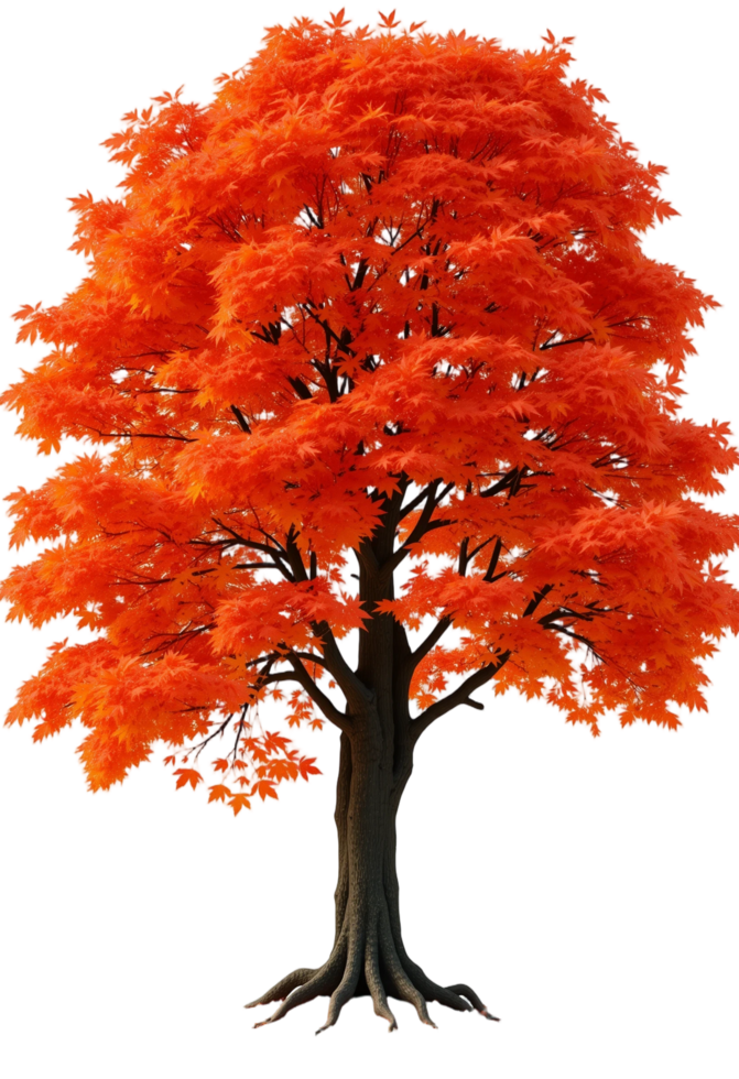 An orange tree with a large trunk png