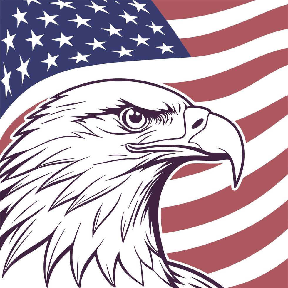 Freedom Symbol Eagle with Flag vector