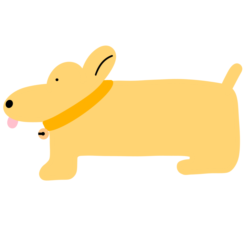 Dachshund Cartoon Set Collection Cute Dog Minimal Dog Doodle Dog png