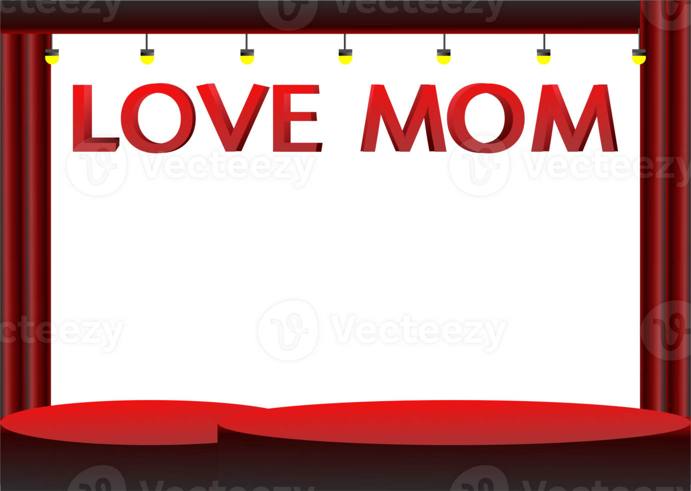 Red theme display background love mom png