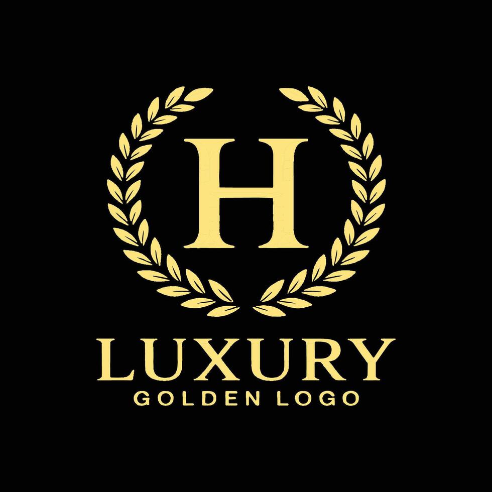 Premium H Letter Brand Identity with Golden Style vector