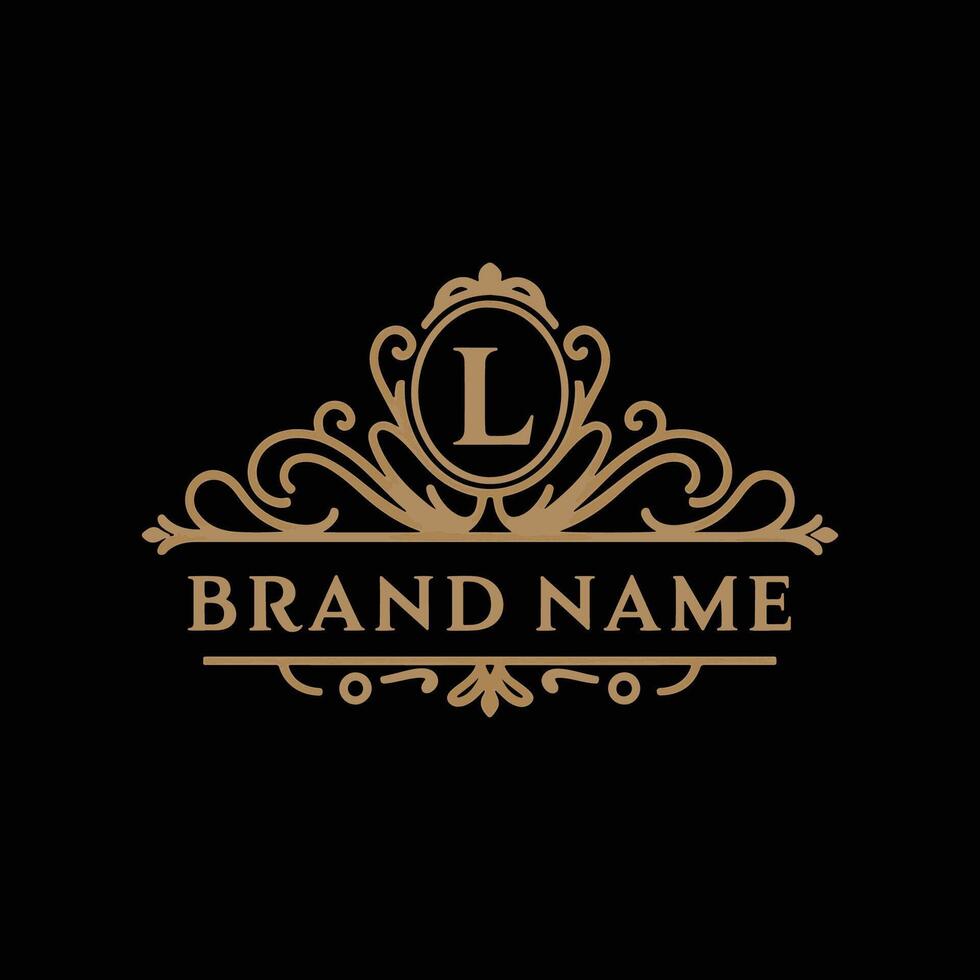 Luxury Monogram Logo with Ornamental Frame Elegant Letter L Brand Design vector