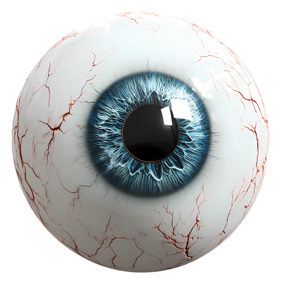 an eye with a blue iris on a transparent background png