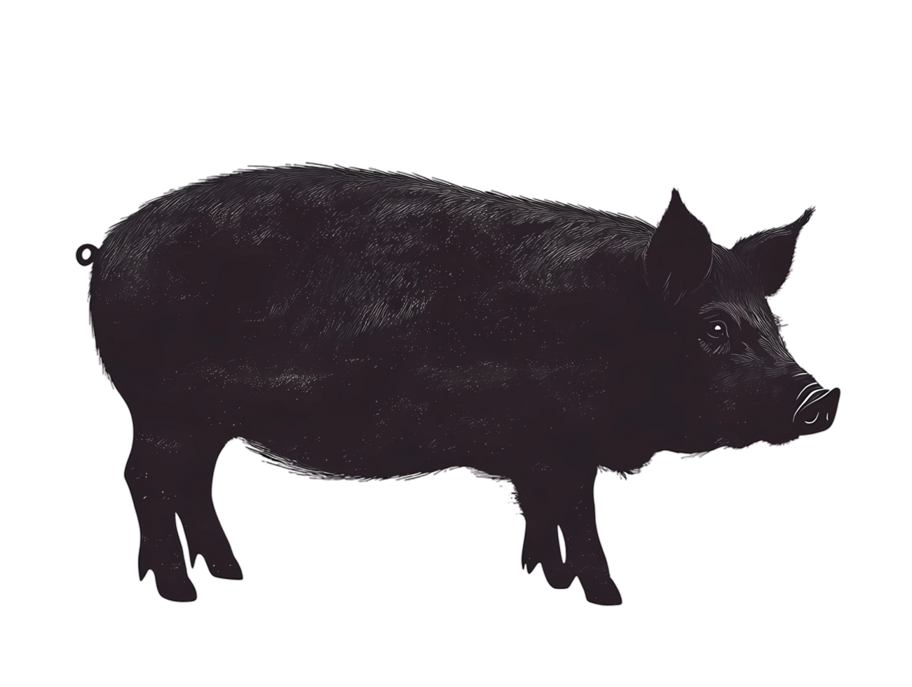 black pig on transparent background png
