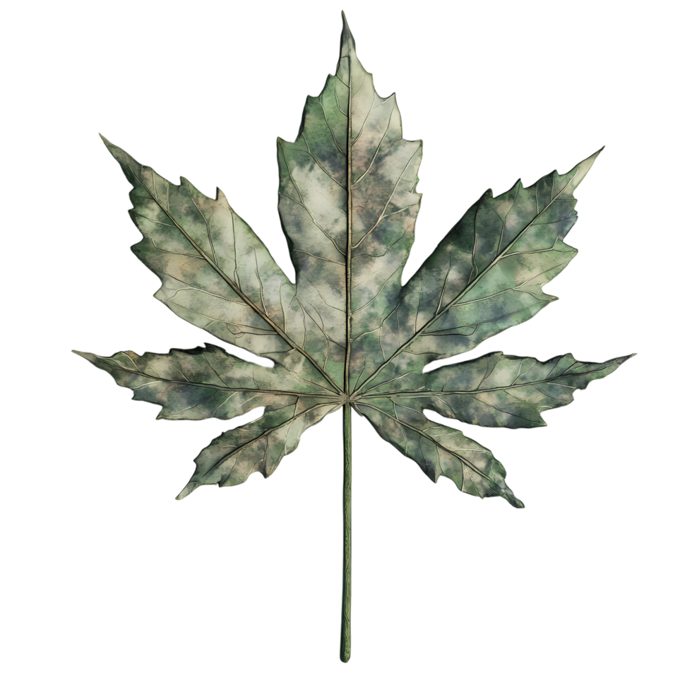 a leaf with a green background and white spots png