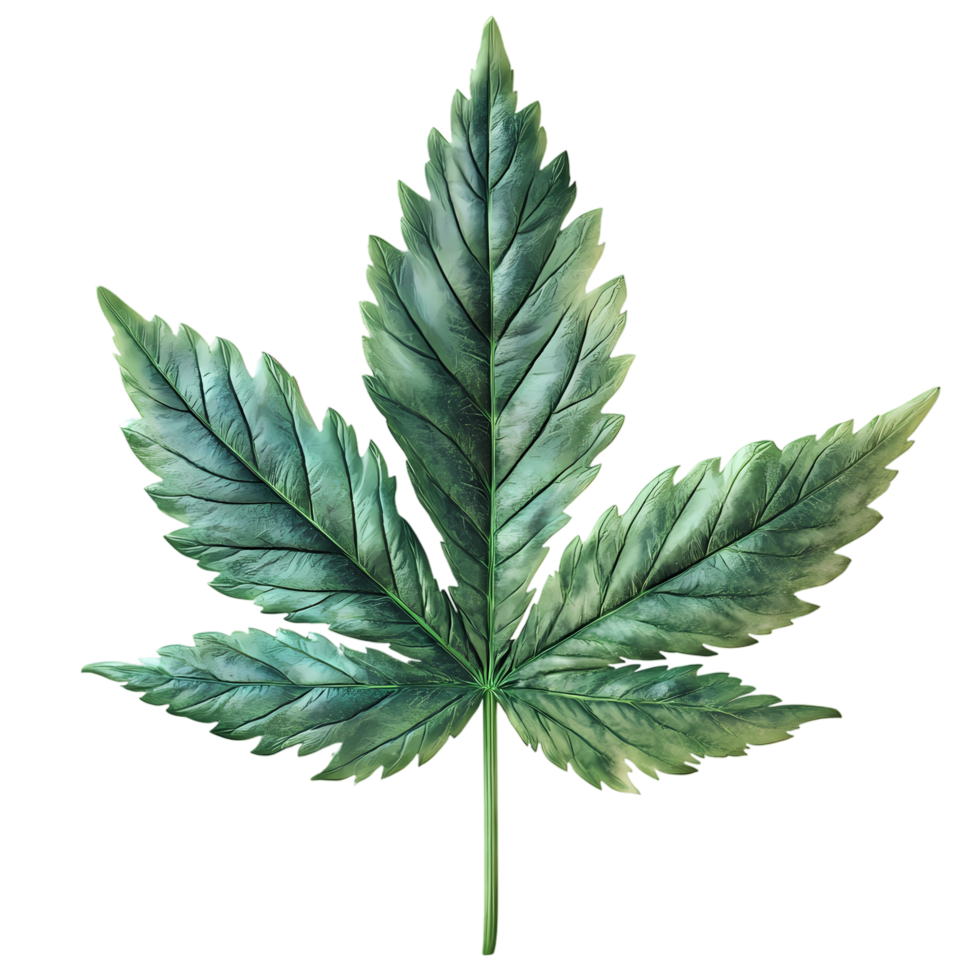 a green marijuana leaf on a transparent background png