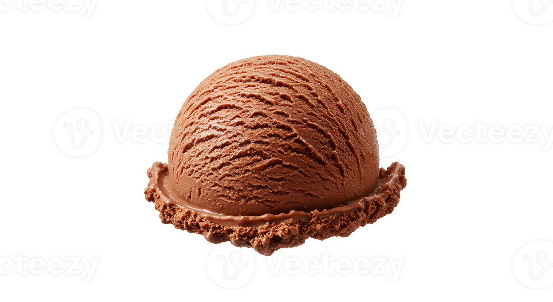 Scoop of chocolate ice cream with transparent background made with rich gelato texture perfect for use in menu design dessert blogs and packaging mockups png