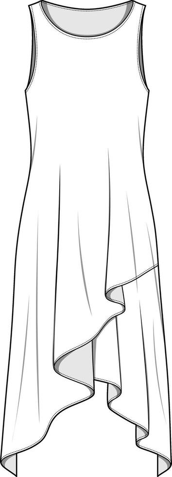 A drawing of a woman's top with a low neckline vector