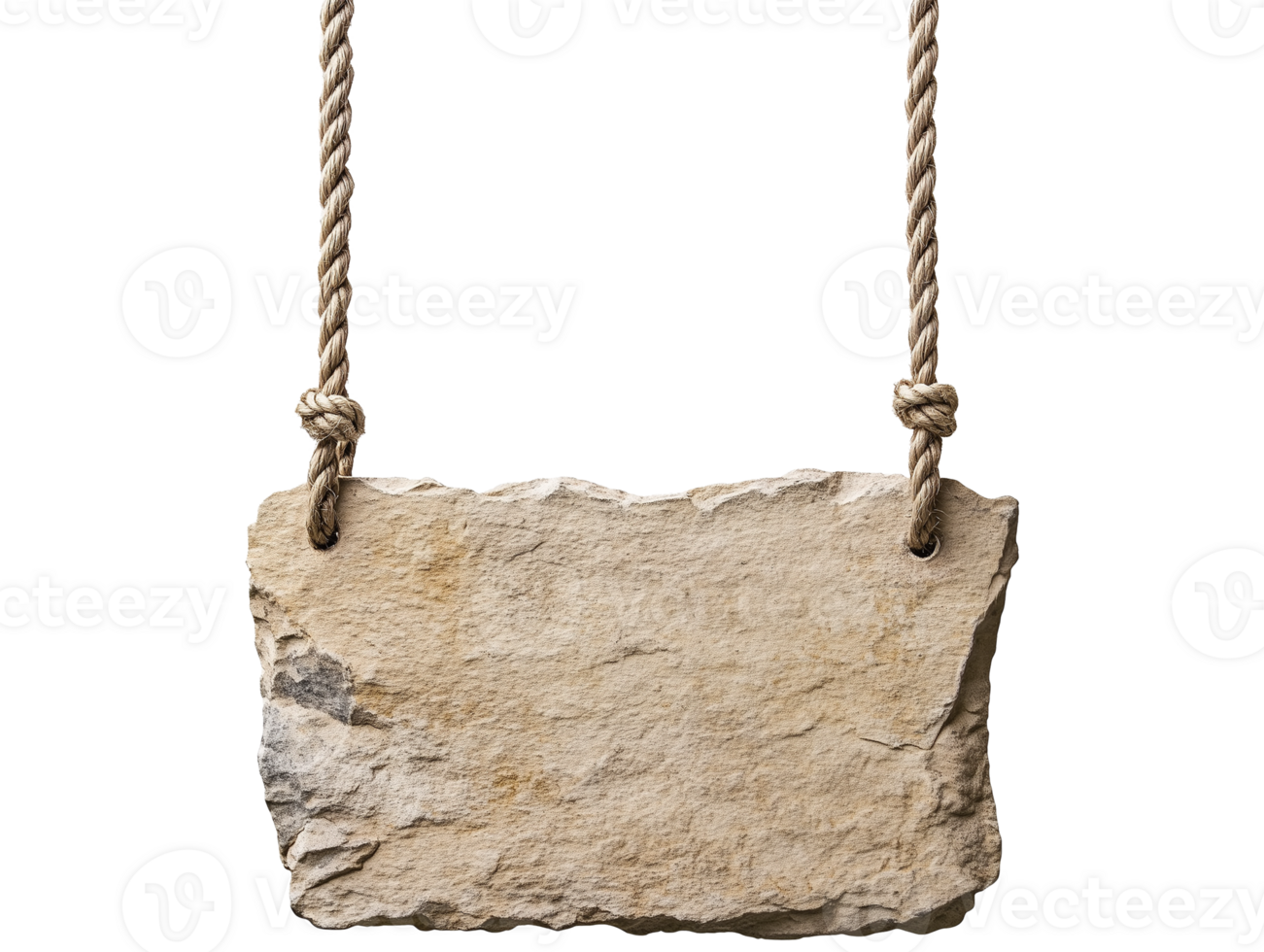 Stone sign hanging with rope for advertisement png