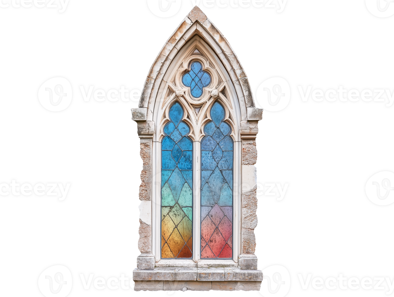 Colorful Gothic Stained Glass Window png