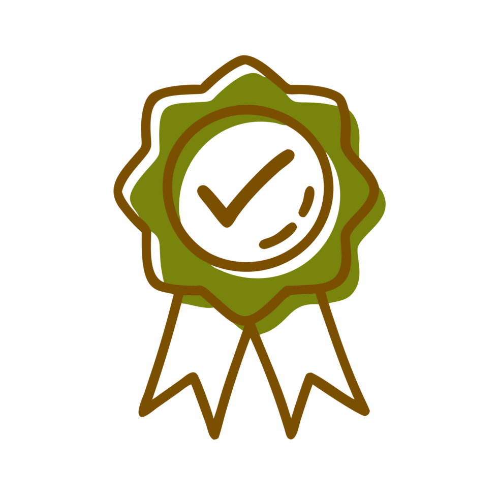 A green and brown award ribbon icon png