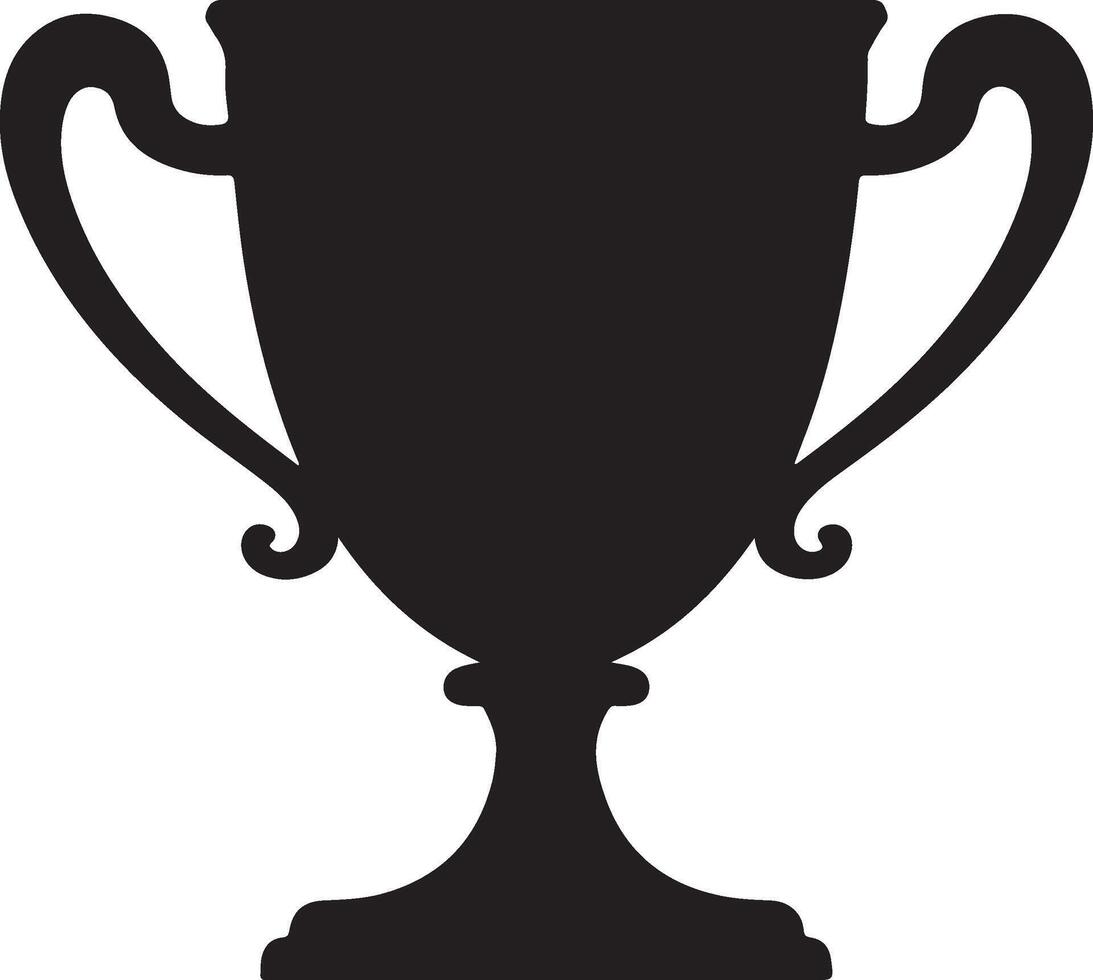 Trophy Cup Silhouette Logo Design, Logo Ideal for Certificates and Medals vector