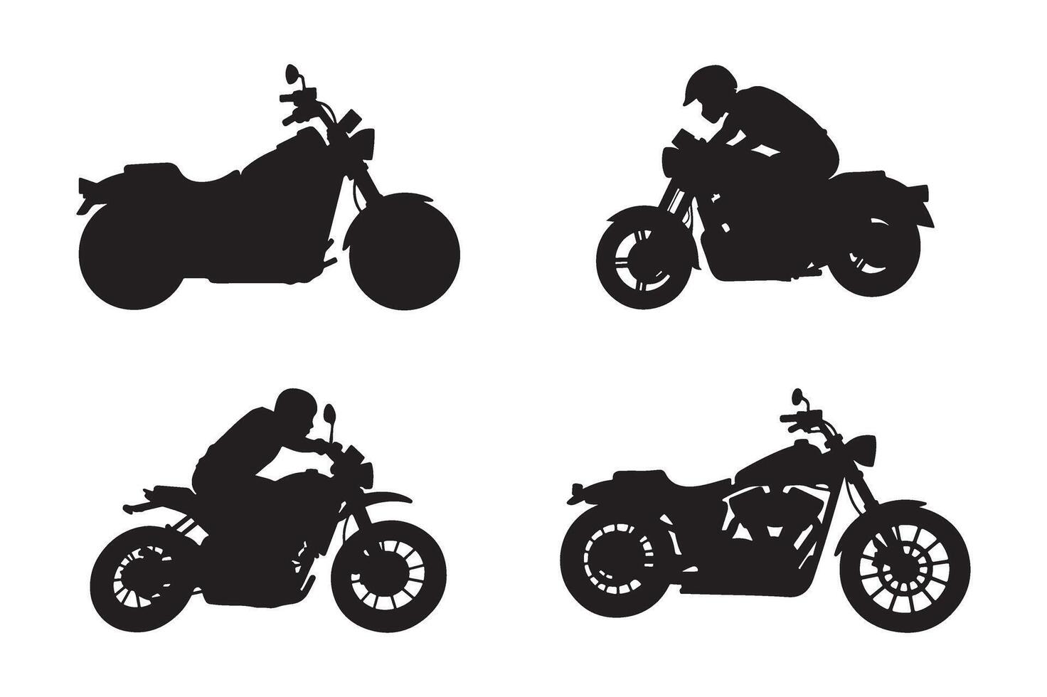 Motorcycle Silhouette Set On White Background EPS 10 vector